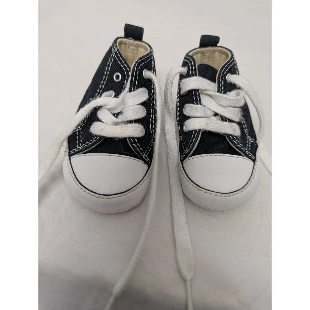 Converse All Star Chuck Taylors High Top Infant Sneakers Black Size 2 US
